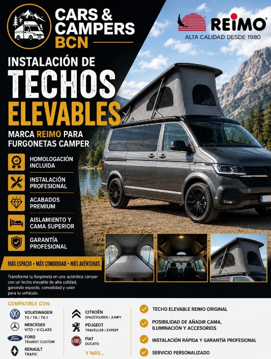 Instalación de techo elevable REIMO en furgoneta camper